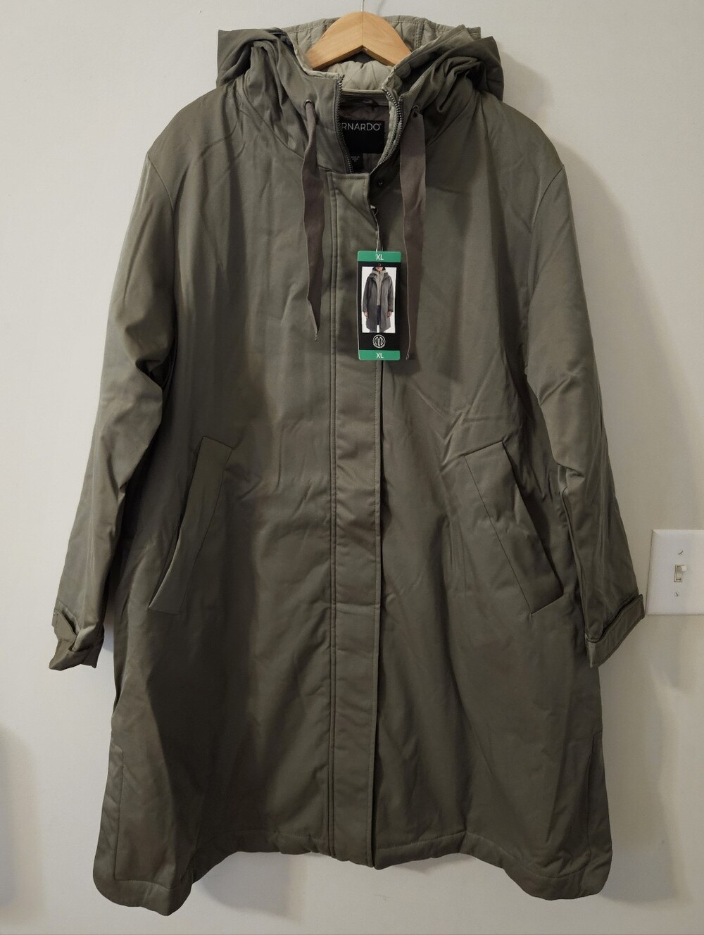 NEW! Bernardo Green Modern Utility Raincoat With Removable Bib Size XL - Picture 6 of 16